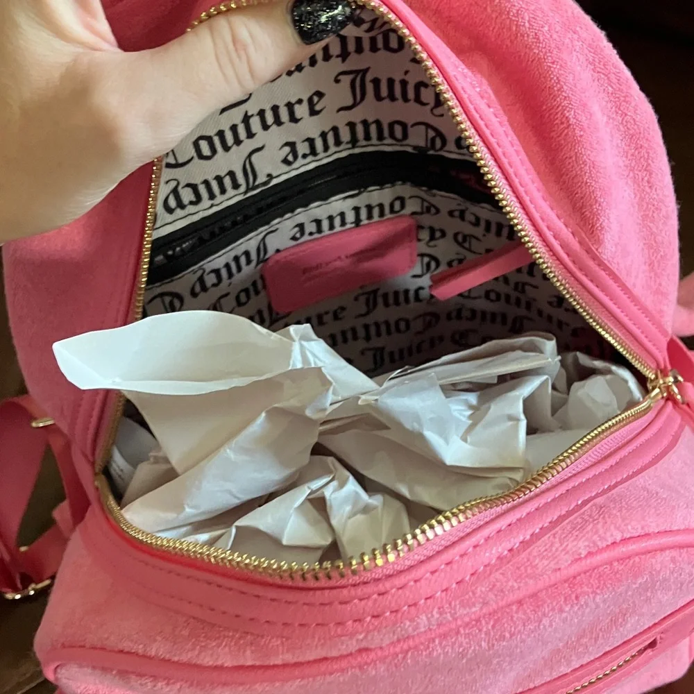 Juicy Couture Pink Suede Backpack - Picture 8 of 8